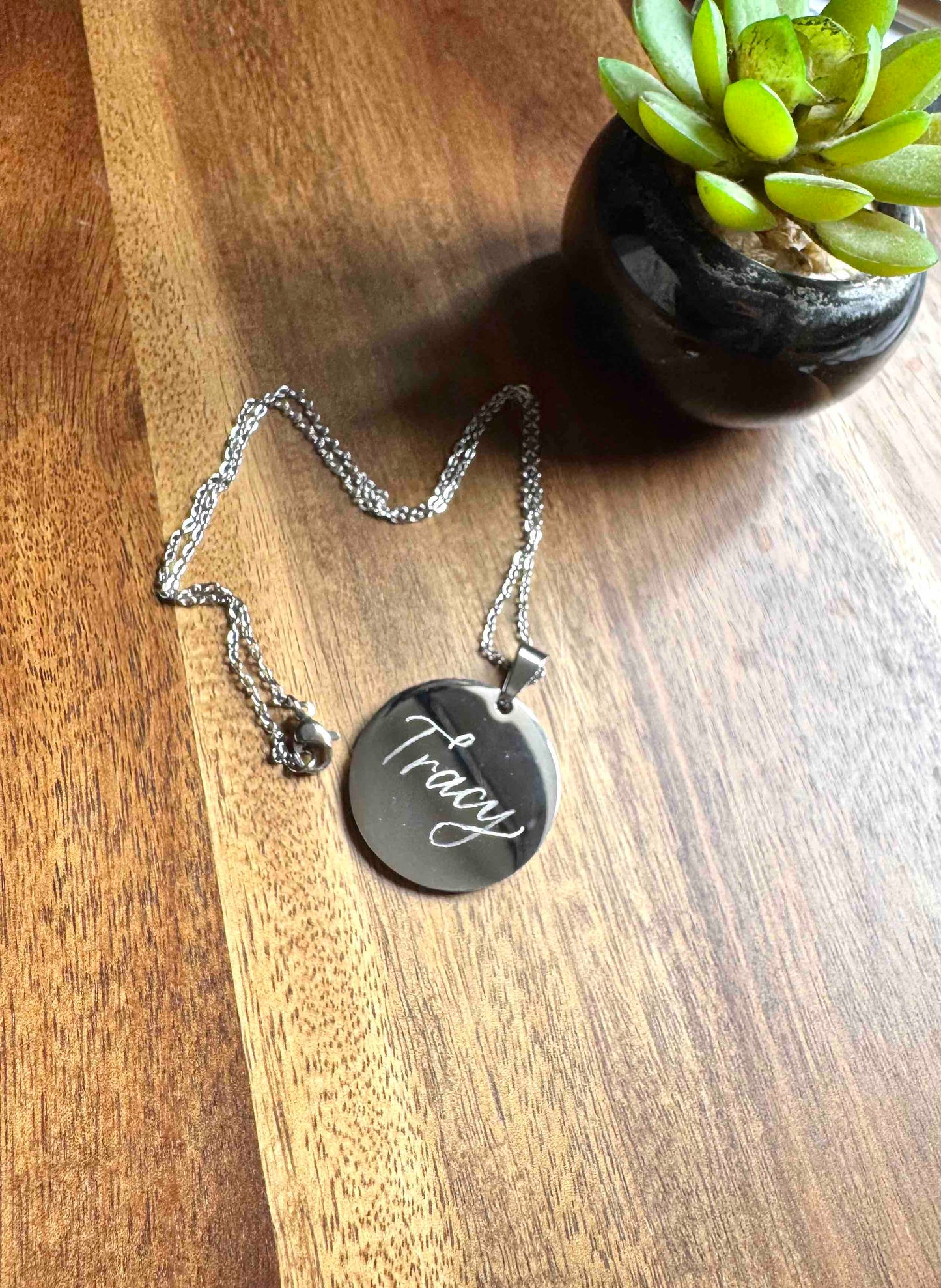 Personalised necklace silver | Personalised Gift for her | Name necklace | Bridesmaids gift | Hand engraved necklace | Birthday gift | Anniversary